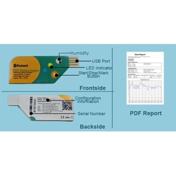 Portable Disposable Usb Temperature Humidity Data Logger IP67 NEMA 6