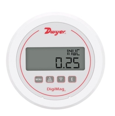 Dwyer DM-1000 Series DigiMag Digital Differential Pressure Gauge with LCD Display, Temperature Compensation, and Multi-Function Measurement