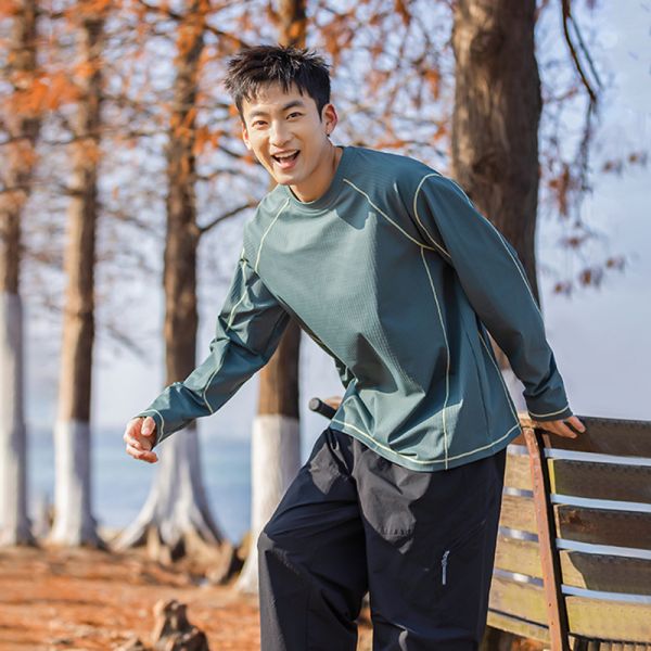 Loose Round Neck Sun Protection Sweatshirt, Antibacterial Quick Dry Breathable Running Top