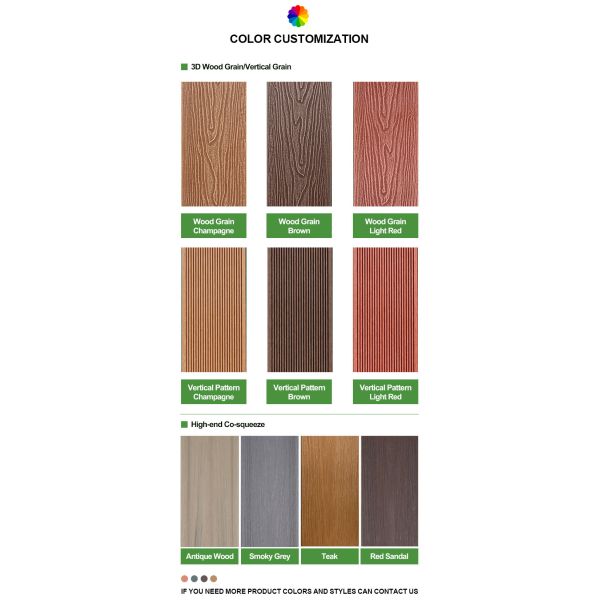 Modern Style Durable WPC Decking UV Resistant Composite Decking for Outdoor Balcony Poolside Smooth Brushed Technics Waterproof