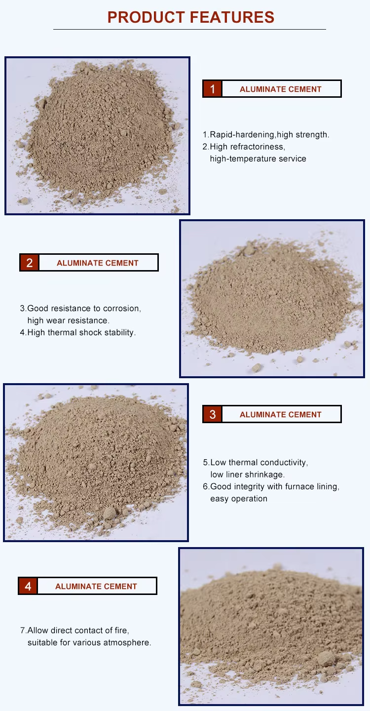 High Temp Castable Refractory Cement Unshaped Fire Clay Refractory Cement