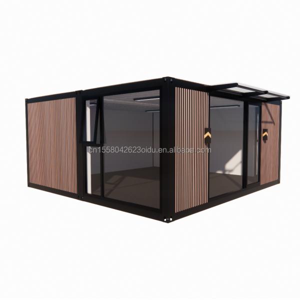Flat Top Container Prefabrication Studio Imitation Wood PVC Wall Panel for Affordable Family Residence in 20ft or 40ft Sizes