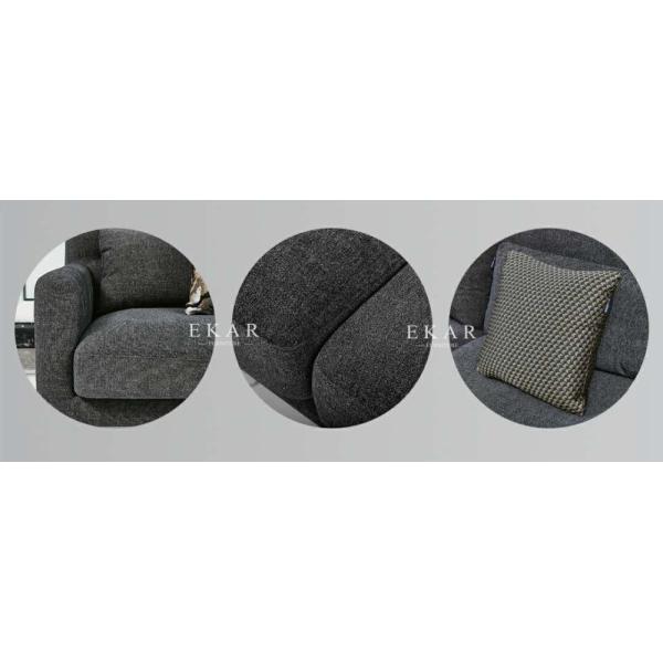 Sofa Set Wide Seat Furniture Fabric Metal Legs L Shape Sofa AW-1809