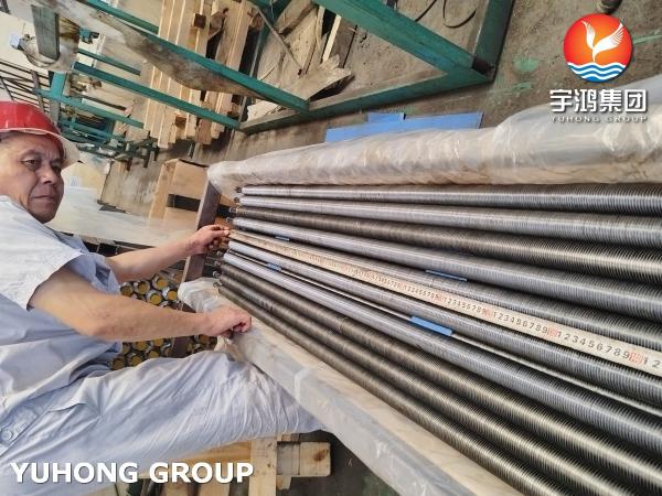 Air Cooler Tube ASTM A179 Spiral Embedded Fin Tube With Aluminium Strip