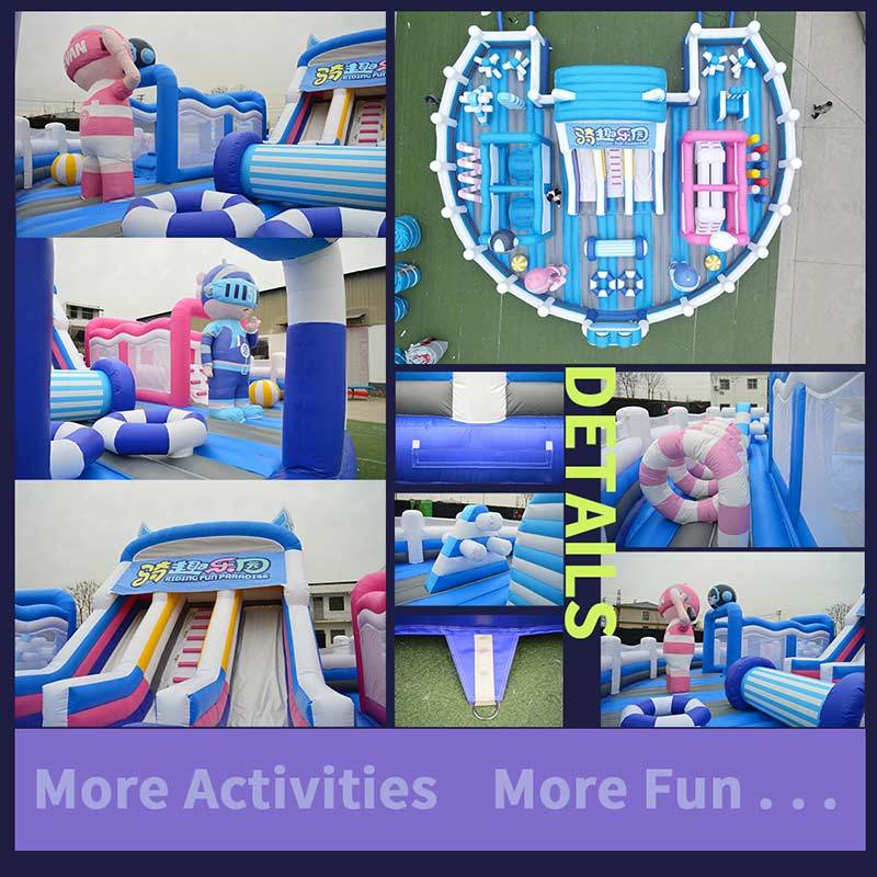 Commercial Space Robot Inflatable Amusement Park Round Astronaut Theme Bouncy Castle With Slide For Party Rental