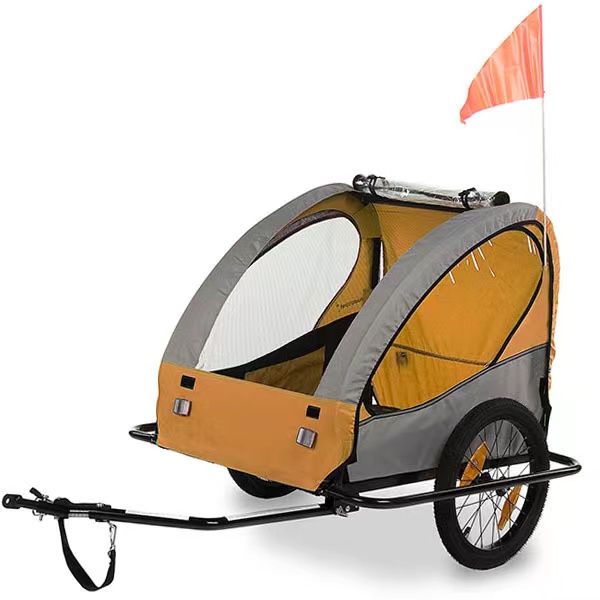 40KGS Max Payload Dog Buggy Jogger Bicycle Trailer Foldable and Convenient Steel Frame