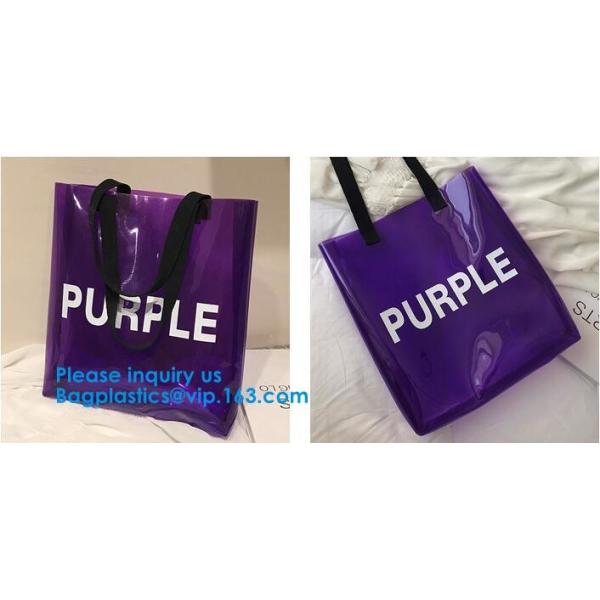 Clear Shopping Bag PVC Handbag Fashion Big Bags Jelly Package Large Transparent Tote Bag Shoulder Bag Leisure Beach Bag