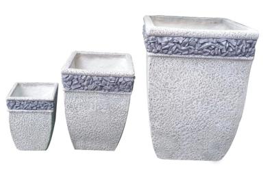Square Antique Cement Garden Planters , Large Patio Planters For Home