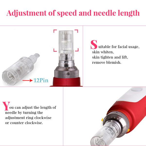 dispositivo dos cuidados com a pele de Microneedle da pena do derma de Derma Pen Electric da agulha de Profesional da pena do derma massager facial do auto micro