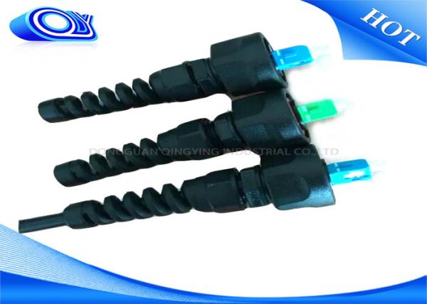 PE Jacketed Outdoor Fiber Optic Cable ODVA SC Connector IP67 In Black Color