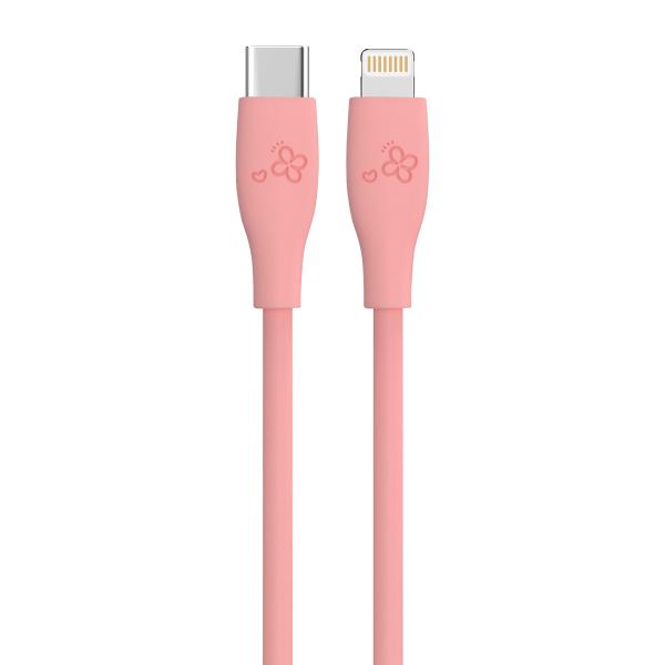Câble USB-C vers USB-C turquoise au design élégant avec motifs floraux délicats OEM CC60W/CL27W Sortie 3A