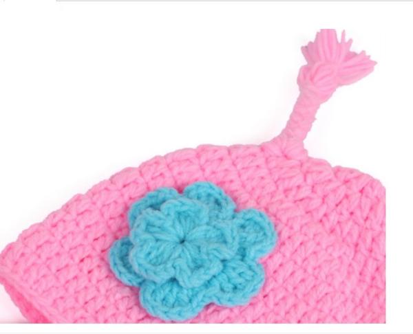 handmade pink butterfly  Baby Photography Prop  Crochet Hats  Crochet Knitted costume set