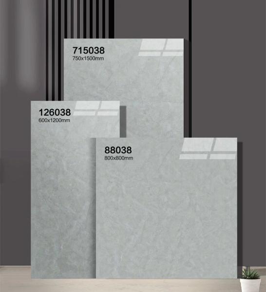 Gray Anti-Slip Polished Porcelain Tiles 750x1500mm for Office Flooring