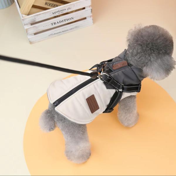 CLASSIC Style Dog Winter Jacket Waterproof and Windproof Pet Clothing with Harness
