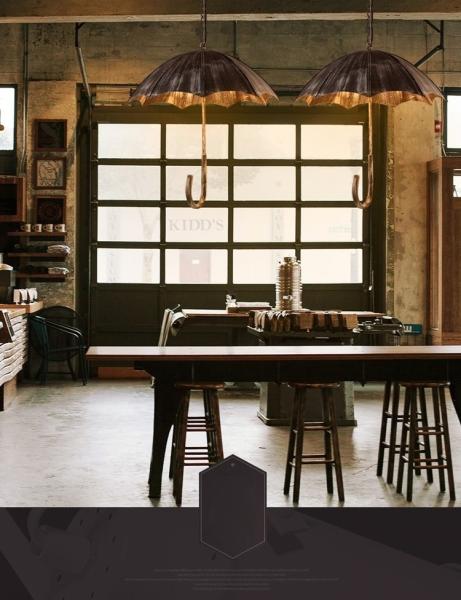 Retro creative umbrella lamp wind industrial loft do the old wrought iron chandelier（WH-VP-148)