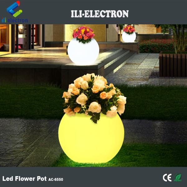 Rechargeable Plastic Led Flower Planter Frosted Finishing