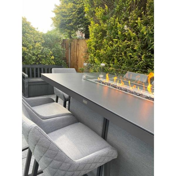 Mail Packing AJUNION All Weather Outdoor Dining Set with Firepit Table