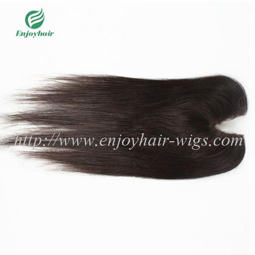 U-part Lace top closure 4''x4''brazilian virgin hair natural color 10''-24''L three clips