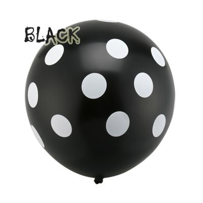 black  round  shapes latex printed balloons polk dot  printing latex balloons
