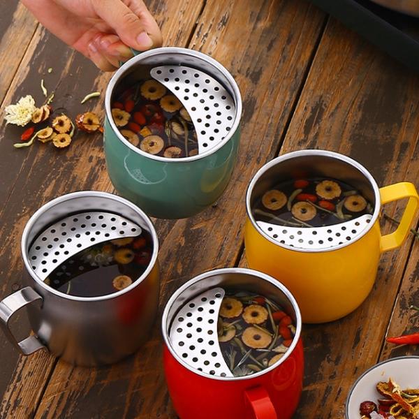 Customized Color 20oz Stainless Steel Teapots for Party Reusable Crescent Filter Fruit Teacups