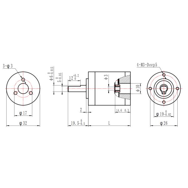 32mm Planetary Gear Motor Reducer 12V DC 24V DC Customized