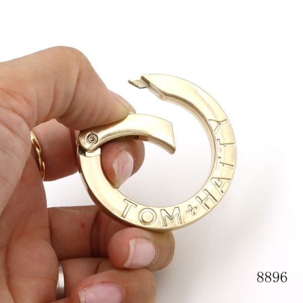 Gold Spring O Ring Circle Carabiner O Ring 35mm Key Chain Accessories