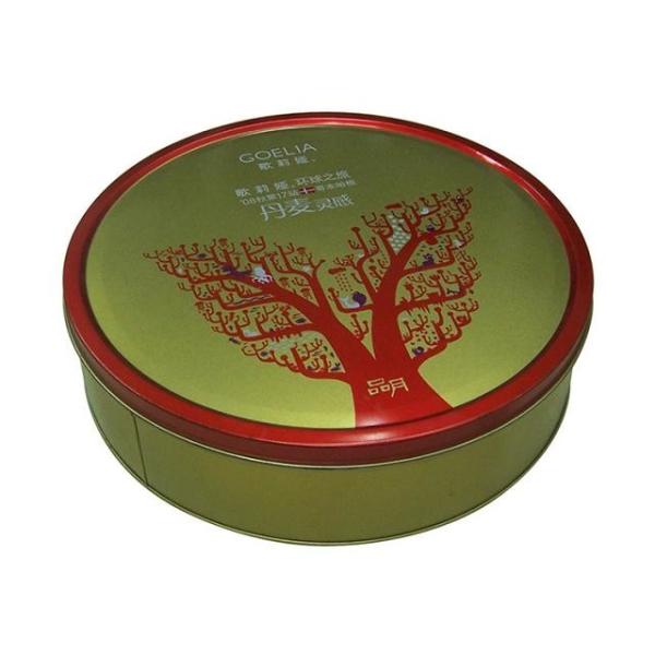 Goelia Promotional Metal Tins With Lids Clinder Shape Green Color 0.23 mm Thickness