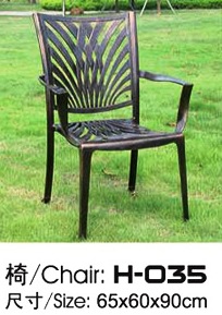 Leisure  Garden Cast Aluminum 6 Seater Outdoor Furniture Table And Chair Set Garden Furniture