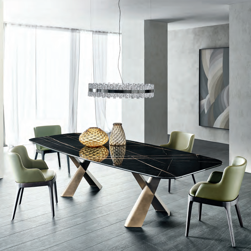 High Quality Modern Ceramic Marble Dining Table for Home Apartments Villas and Hotels-Durable Italy Style Furniture