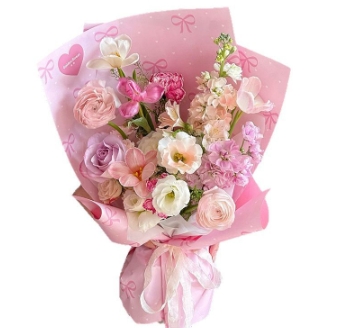 Polka Dot Bow Kraft Paper Bouquet Packaging Paper