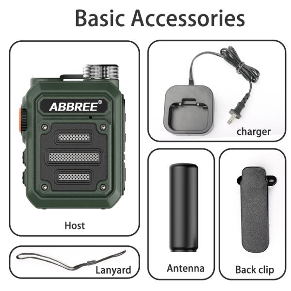 ABBREE AR-63 Wireless Walkie talkie for Hunting Color Camo/Brown Talk Range 3km-10km