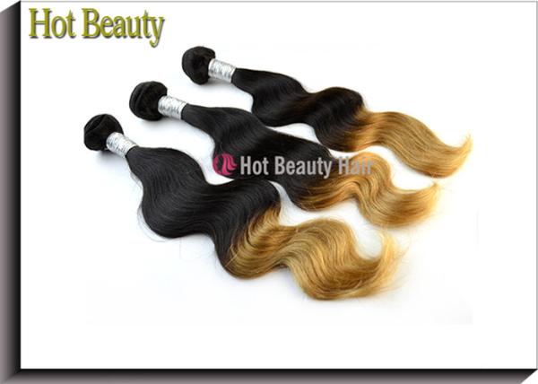 Custom Colored Human Hair Extensions Body Wave Style Tangle Free