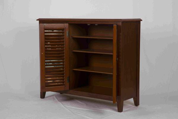 3 Adjustable Shelves Home Wood Furniture Cabinet With 4 Pattern Storage Drawers
