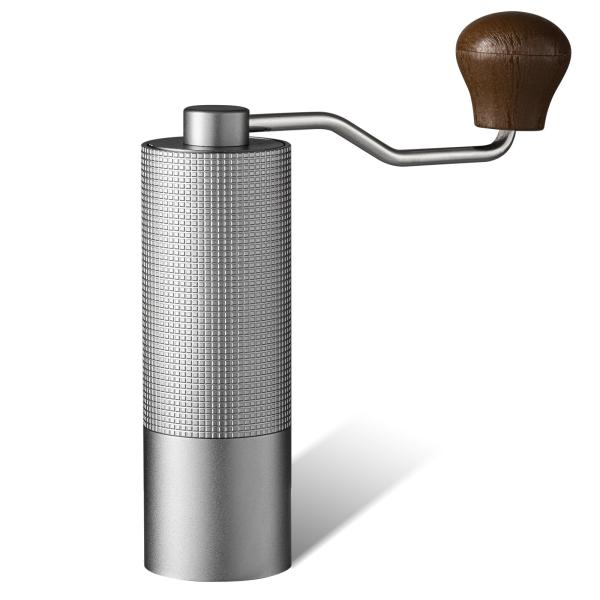 Aluminium Alloy Antique Hand Coffee Grinder With Solid Wood Handle