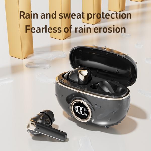 Auriculares TWS ETEK Plated Bluetooth 5.4 con F10, celda de auricular de 25mAh + estuche de 230mAh (placa protectora), tiempo de llamada de 2-3 horas.