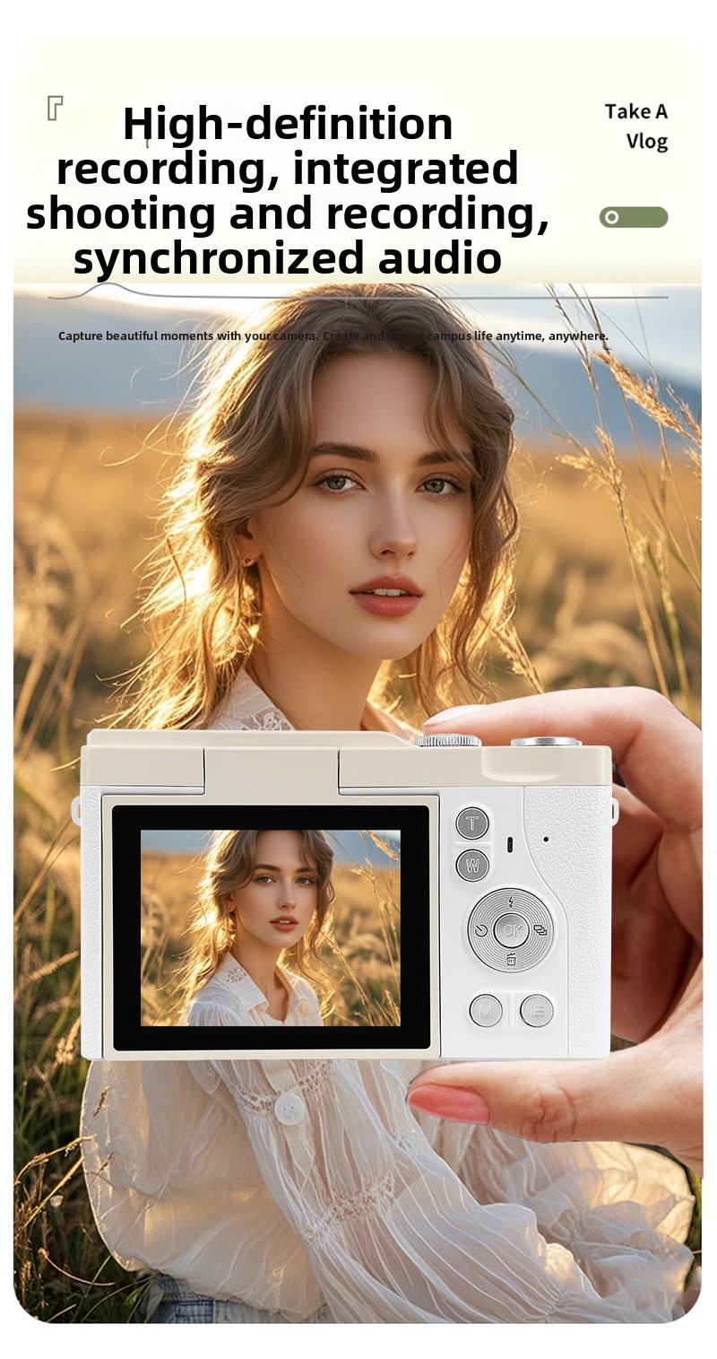 DLC  Digital Camera 64MP 4K Video Camera with 180° Flip Screen 16X Zoom WiFi Vlogging Camera for Students Beginners