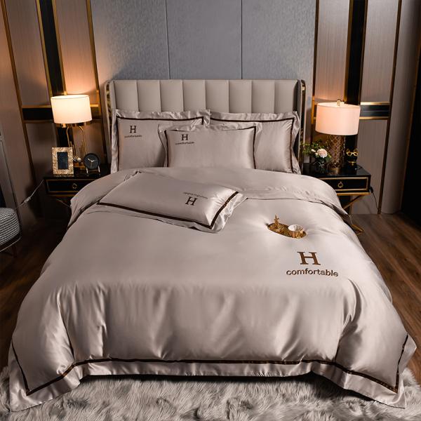 Современный стиль гостиничный жилой постельное белье твердое цвет вышитые стиральные шелковые одеяла