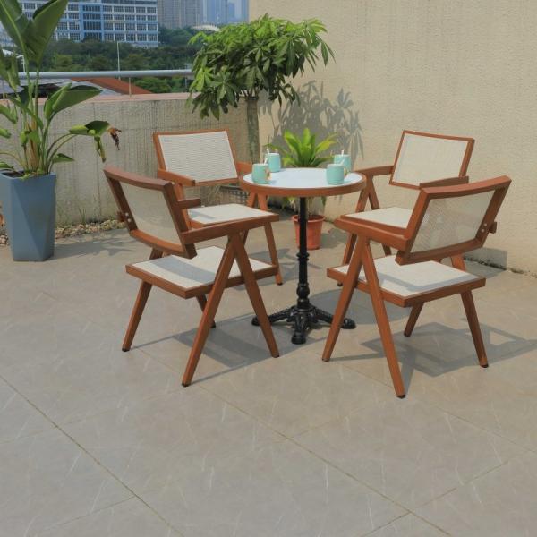 Garden Furniture Set Black White Brown Cafe Dining Chair Coffee Table Set for Outdoor