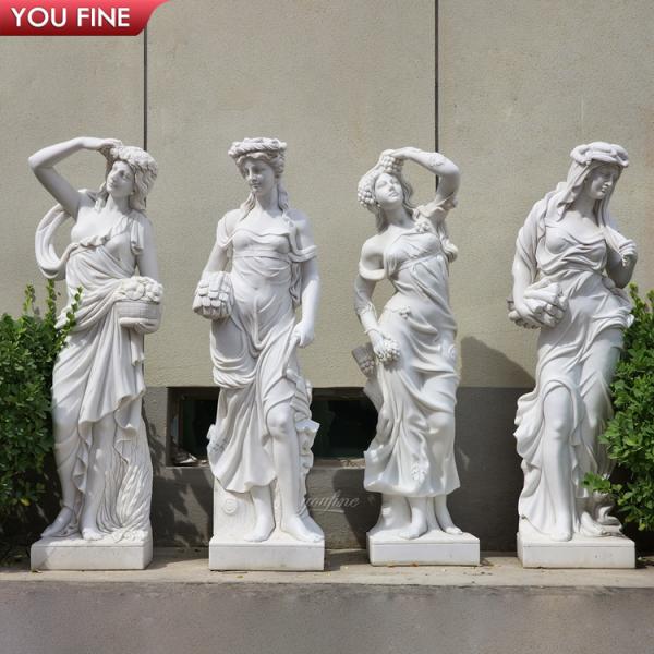 Classical Garden Sculpture White Marble Four Season Goddess Statue