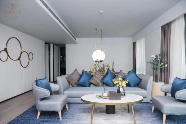 A mobília da madeira maciça de ASCOTT ajustou grupos de sala de visitas para o ODM dos apartamentos