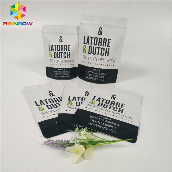 Eco - Friendly Aluminum Foil Stand Up Pouch Coffee Tea Packaging Matte Finish Surface