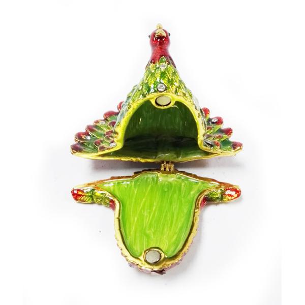 Beautiful peacock jewelry gift boxes alloys pewter peacock mini jewelry box