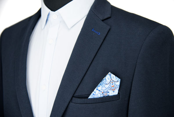 Spring And Autumn Mens Slim Fit Suit Blazer Navy Business Long Sleeves