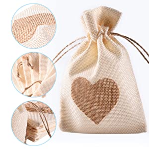 Drawstring Burlap Natrual Jute Sacks Jewelry Candy Pouch Christmas Wedding Party Favor Gift Bags