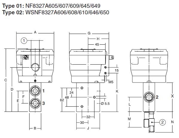 Клапаны клапанов соленоида ВСНФ8327 3/2 дюймов пневматические жароустойчивые пневматические управляемые