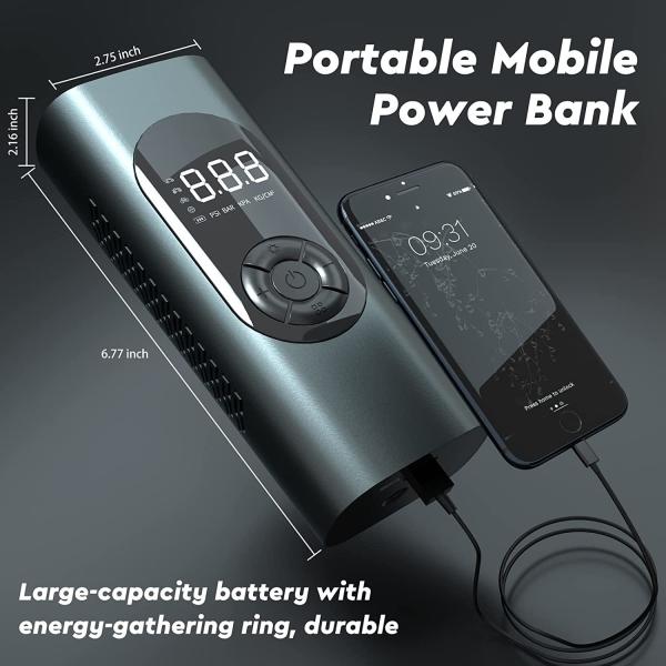 YANTU AM32 Metal 150PSI Wireless Bike Portable Air Compressor with Powerbank Machine