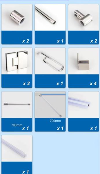 Shower Room Glass Door Round Pipe Hinge Easy Installation Adjustable