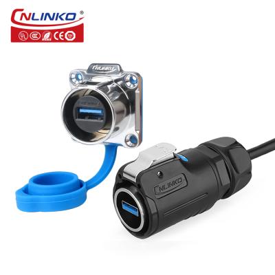 CNLINKO M24 Connectors Cables Waterproof Adapter Panel Mount Cable Connector Dip Waterproof Usb 3.0 Connectors