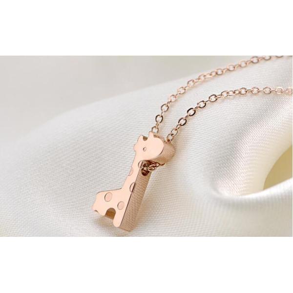 Wapiti Pendant Necklace Stainless Steel elk Necklace Rose Gold Jewelry Christmas Gift Necklace