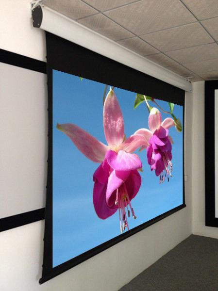 Tab Tensioned Motorized Screen For Meeting Rooms , Motorized Rear Projection Screen 120''